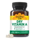Country Life Vitamin A 10 000 IU - Immunstøtte, Hud & Eye Health Supplement, Certifisert Glutenfri, Vegan, Halal, Kosher, 50% Beta-Caroten & 50% Retinyl Palmitat, Enkel absorpsjon - 100 tabletter