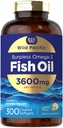 Carlyle Burpless Fish Oil 3600 mg | 300 Softgels | med Omega-3 fettsyrer | Lemon Flavor | Ikke-GMO, Glutenfri kosttilskudd | ved Wild Pacific