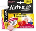 C-vitamin 1000mg (per servering) - Airborne Meget Berry Effervescent Tabletter (10 greve i en eske), Glutenfri immunstøtte Supplement, med vitaminer A C E, ZINC, Selenium, Echinacea & Ginger