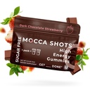SGC høyeste konsentrasjon 100 mg koffein per gummy, 2 gummier per pakke, 6-pakke mocca Shots sukkerfri jordbær plante-basert nootropisk øyeblikkelig energi med Ginkgo biloba, teobromin.