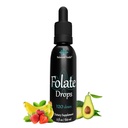 Folate Drops - 120 Serveringer, 2oz, Butter Paradise Flavor, 500mcg L-5-MTHF Folinsyre Supplement