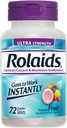 Rolaids Antacid Kalsium & Magnesium Supplement Ultra Styrke Tabletter, Frukt 72 ea