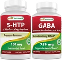 Beste Naturals 5-HTP (5-hydroksytryptofan) 100 mg og GABA 750 mg