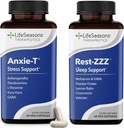 LifeSeasons Anxie-T med Rest-ZZZ - Støtter Mood & Full Nights søvn - Naturlig Ease Muscle Tension & Restless - 120 kapsler