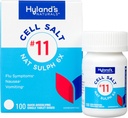 Hyland's No. 11 Cell Salt Nat Sulph 6X Tabletter, Cold og influensa medisin, kvalme lindring, rask oppløsning tabletter, 100 telling