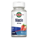 Kal 25 Mg Niacin tabletter, Jordbær, 200 greve