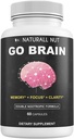 Go Brain Double Nootropic Formula, Brain Kosttilskudd for hukommelse og fokus Vitaminer, Ginkgo Biloba, Dmae Supplement, Bacopa Monnieri Supplement, Minne vitaminer Hjerne for kvinner og menn