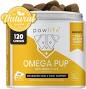 Hunde Fish Oil Supplements - 120 Omega 3 Fish Oil Hund Vitaminer, Veterinærformulert Kløe Relief for hunder, Naturlig Omega 3 Fiskeolje for hunder, Hundehud og Coat Supplement (Salmon Flavor)
