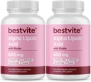 Alfa Lipoic Acid 600 mg (per kapsel) med Biotin å forbedre absorpsjon (240 vegetariske kapsler) (2 x 120) Ingen fyllstoffer - Ingen stearates - Ingen flytmidler