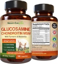 Glukosamin Chondroitin MSM med gurkemeie & Boswellia Supplement | Felles støtte Supplement Glukosamin Sulfate 1500 mg | Felles helse Chondroitin Sulfate MSM for kvinner og menn - 180 kapsler