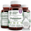 Naturlig Nutra Elemental Kalium Gluconate 99 mg Kosttilskudd - fremmer energi, bidrar til å øke nervesystemet, fremmer hjerte helse, Mineral Regulation, Muskelfunksjon - 250 Vegan tabletter