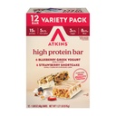Atkins Blåbær Gresk Yogurt & Strawberry Shartcake High Protein Bar, Høy Fiber, Ketovennlig, 12 greve (6 Bars Hver Flavor)