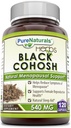 Pure Naturals Black Cohosh Menopause Relief - Naturlige løsninger for Menopause Støtte - 540 Mg Supplement med ren rotekstrakt 120 Kapsler
