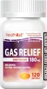 HealthA2Z® Gassrelieff Simetikon | 180 MG | Reliefs fra Mage Discomfort og Gass | Anti flatulens | Relieves Gass Rask (120 greve (Pack of 1))