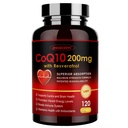 ZEBORA CoQ1-200mg med trans-Resveratrol, PQQ & Vitamin E - høy absorpsjon Coenzym-Q10 med BioPerine - Kraftig antioksidant for hjerte og energi-produksjon,120 Veggie kapsler