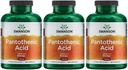 Swanson Pantotensyre (Vitamin B-5) Energimetabolisme Nervefunksjon Støtte 500 mg 250 kapsler (3 pakke)