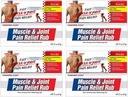 Muskel- og leddsmerter relief Rub, rask lindring fra mindre ledgikt, ryggsmerter, muskel- og leddsmerter ikke-grå krem, 2oz (4pk)