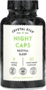 Crystal Star Night Caps Naturlig søvnhjelp Supplement (60 kapsler) – Herbal ikke-habit forming – Valerian Root, Kava & Passion Blomster – Ikke-GMO