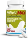 Melkeaid Max Capsules for Lactose Intolerance Relief med Lactase Enzyme, Dietary Supplement for å forebygge gass, Bloating & diarrea På grunn av Lactase Sensitivity | 9000 ALU (60 Kapsler, uovertruffen)
