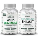 Organics Ocean Wild Sea Moss Kapsler og en-per-dag Shilajit for menn og kvinner - 100% Irish Sea Moss og ren Shilajit Kapsler - Thyroid Støtte for kvinner og menn