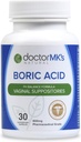 doktor MKs NATURAL Boric Acid Suppositories (600 mg) for sunn feminin pH-støtte. 30 Vaginal Suppository Kapsler