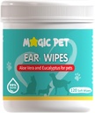 Hunde ørerensere tørketrommel — 120 Grooming Wipes W/Aloe Vera & Eucalyptus — Gentle 99% Vann Pet Ear Wipes for Odor & Wax fjerning — Otic Dogs & Cats Ears Cleanser Itch-fri Kjæledyr Grooming forsyninger