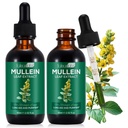 Mullein Leaf Extract for lunger, Mullein Drops for lunger, støtte Lung, pustefunksjon for sunn puste, forbedring i lungefunksjon, naturlig og trygt supplement (2 PC)