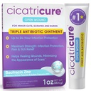 Cicatricure Triple Antibiotic Ointment med smertelindring, Bacitracin Antibiotic Ointment & Krem for sårpleie, Healing Ointment for Cuts, Burns, Insekt Bites, Førstehjelpsforsyninger Essential, 1 oz