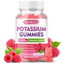 Kalium Gummies, Kalium kloride 1000mg for voksne, sukker-fri Kalium Supplement Gummier støtte elektrolyte balanse og ben kramper for kvinner og menn, bringebær flavor, 60 greve
