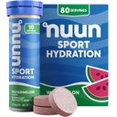 Nuun Sport Electrolyte Tabletter med magnesium, kalsium, kalium, klor og natrium, glutenfri og vegansk, vannmelon, 8 Pack (80 Serverer totalt)