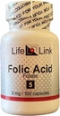 LifeLink Folic Acid | 5 mg x 100 kapsler | Prenatal helse, essensiell B vitamin | Glutenfri og ikke-GMO | laget i USA