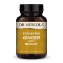 Dr. Mercola Fermented Ginger med benegut - Støtter Digestive & Gut Health - Bidrar Avslappende gass, Bleating & Discomfort - Ikke-GMO, Glutenfri og soya-fri - 60 Kapsler (60 Services)