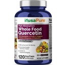 NusaPure Quercetin med Bromelain 500 mg |120 Veggie Caps | 43 Frukt Veggie Grain Urter Enzyme Probiotiske Blande | Ikke-GMO, Vegan, Bioperine