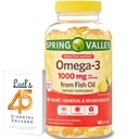 Spring Valley Omega-3 Fish Oil Myke Gels, 1000 mg, 180 greve, Diett Supplement, Omega-3 fettsyrer Bundle med Lual 45 Diabetes Dekodet