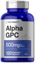Horbäach Alpha GPC 600 mg | 120 kapsler | vegetarisk, ikke-GMO og glutenfri Choline Supplement | Støtter sunn hukommelse, fokus og klarhet