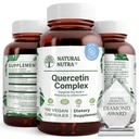 Naturlig Nutra Quercetin kompleks med Bromelain og vitamin C Citrus Bioflavonoid Supplement, støtte kroppen til sesongendringer og kroppsrødhet, fremmer lever helse, 100 vegan og vegetariske kapsler
