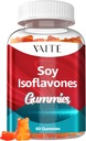 Soja Isoflavoner Supplement for kvinner - Ikke-GMO Phytoestrogens for Menopause Relief, Hot Flashes, Hormonal Balance, Genistein, Soja med isoflavoner, Bone Helsestøtte – 60 Vegan Chewable Gummies