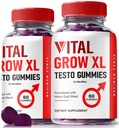 (2 Pack) Vital Grow XL, Offisiell Vital Grow XL Testo Gummies for menn, Boost Stamina og tillit Gummy for menn, Vital GrowXL Mannlig støtte Gomitas (120 Gummies)