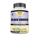Svart cohosh laget med organisk svart cohosh rot 1300MG per servering, balansehormoner, naturlig menopaus og menstruell støtte, kvinners helsestøtte, 90 Vegankapsler, 45 Serveringer