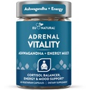 Vitality Cortisol Supplement – Bekjempe tretthet, føler seg rolig og balansert – sunn kortisol, fokusert energi, adrenal støtte – Ashwagandha Supplement med Rhodiola, L-tyrosin, Hellig Basil – 60 Veg Kapsler