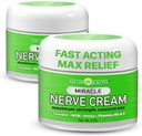 Miracle Nerve Cream - Maks styrke - gurkemeie og Arnica blanding for nevropati Discomfort Relief - Soothing Foot & Hand Formula med MSM, B6, E - laget i USA - 2 Pack