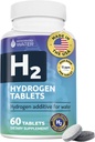 Styrket vannhydrogenvannstabletter med magnesium, H2 Kosttilskudd støtter normal energi, hjerne, kognitiv helse, ikke-GMO og glutenfri - 60 Services