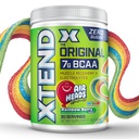 Xtend Original BCAA pulver Airheads Rainbow Berry Flavor, 7g BCAA og 2,5g L-Glutamine, sukker gratis post trening muskel gjenoppretting drikke med Aminosyrer for menn og kvinner, 30 serveringer