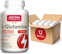 Jarrow Formula L-Glutamin 750 mg, Dietttilskudd, immun- og muskelstøtte, 120 Veggie kapsler, opp til 120 dagers forsyning (pakke med 12)