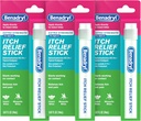 Benadryl ekstra styrke Anti-Itch Relief Stick, Bug Bite Itch Relief, Diphenhydramine HCl Topisk Analgesic & Sink Acetate hudbeskyttende middel, flott for camping Essentials, 0.47 fl oz (Pack of 3)
