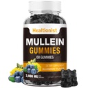 1 Pack Sugar Free Mullein Gummies - Lung Cleanse, 3000MG Mullein Supplement for pustende, organiske mullein Drops Gummy med Quercetin & Bromelain for lunge, Digestiv helse og immune 90Ct