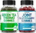 Grønn Te Fettforbrenner Vekttap (60 Gummies) Appetitt Suppressant Vekttap Supplement for menn og kvinner og Glukosamin Chondroitin Joint Supplement (60 Count) Joint Kosttilskudd for voksne