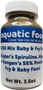 Aquatic Foods Inc. 50/50 Blanding av Spirulina/Algae pulver og Rangens myk moist 55% Protein Koi & Tropical Fish Fry Flowing Food...3.5oz Flaske