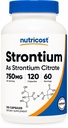Nutricost Strontium Kapsler 750mg, 120 Kapsler - Vegetarisk, Ikke-GMO, Glutenfri