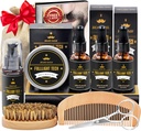 Skjortesett for menn Grooming & Care W/3 Pack Beard Olje, Vaske, Balm, Comb, børste, Scissors,Anniversary Valentines Bursdag Fars Gaver Idea for ektemannen hans kjæreste pappa menn julestrømper